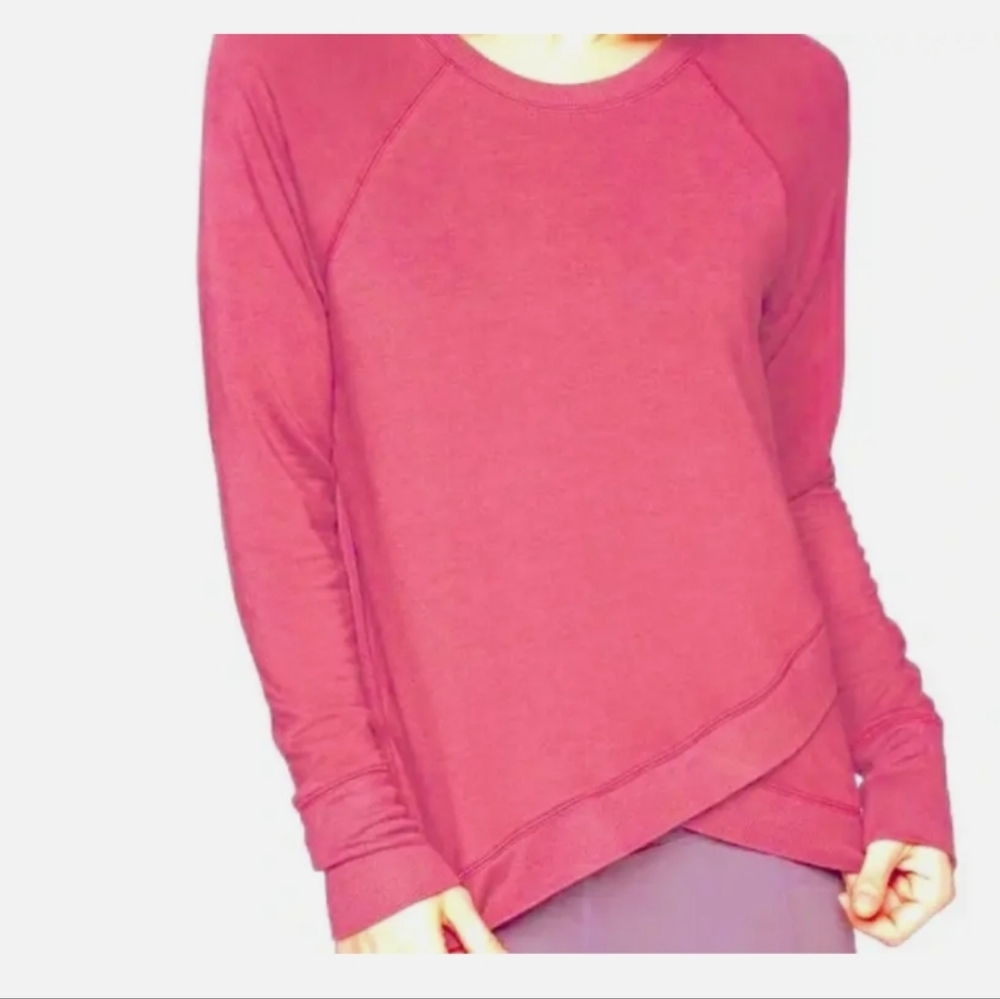 Athleta Beyond Soft pink crisscross pullover sweatshirt